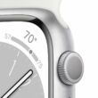 Kép 2/3 - Apple Watch Series 8 GPS 41 mm ezüst alumínium, fehér sport szíjjal