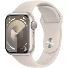 Apple Watch Series 9 GPS 41 mm csillagfény alumínium, csillagfény sport szíjjal M/L