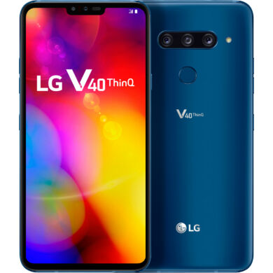 LG V40 (V405) ThinQ 64GB, kék, Kártyafüggetlen, 1 év Gyártói garancia