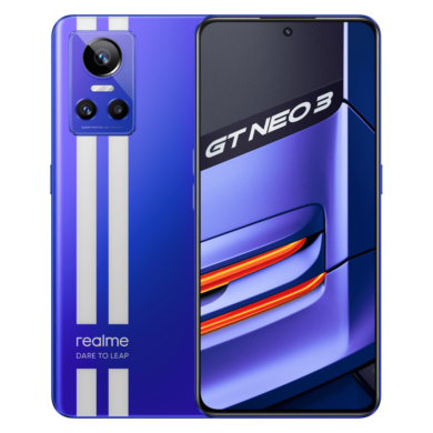 Realme GT Neo 3 5G 150W 12GB RAM 256GB Dual Sim, kék, kártyafüggetlen 