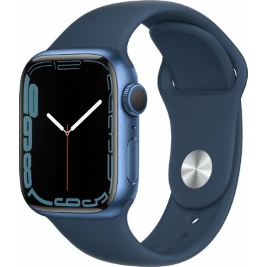 Apple Watch Series 7 GPS 41 mm kék alumínium, sötétkék sport szíjjal