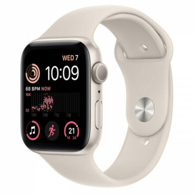 Apple Watch SE (2022) GPS 44mm csillagfény alumínium, csillagfény sport szíjjal