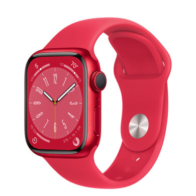 Apple Watch Series 8 GPS 41 mm piros alumínium, piros sport szíjjal