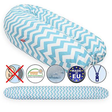Scamp szoptatós párna univerzális pamut, ZigZag Ocean White SZPE232
